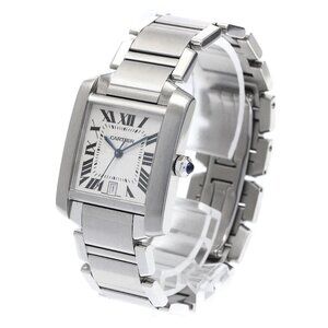 CARTIER Tank francaise LM W51002Q3 Date Silver Dial Automatic Men's Watch_894854